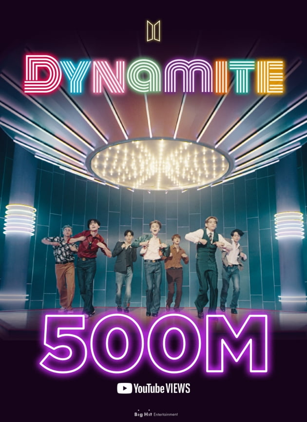 그룹 방탄소년단 'Dynamite’' 뮤직비디오 5억 뷰 돌파 축전 / 사진제공=빅히트 엔터테인먼트
