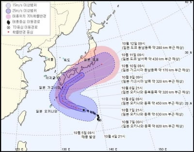 일본 14호 태풍 '찬홈' 비상…9일부터 영향