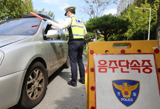 대전 서구 대덕대로에서 대전 둔산경찰서와 유성경찰서 경찰관들이 합동으로 음주단속을 벌이고 있다./ 사진=뉴스1