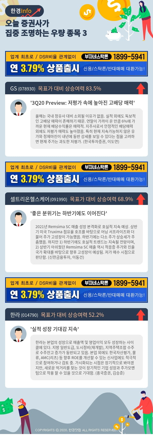 [포커스]오늘 증권사가 집중 조명하는 우량 종목 3