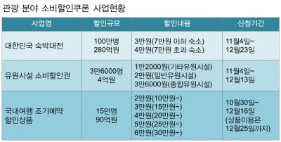 정부 374억 들여 120만명 숙박·테마파크·국내여행 할인쿠폰 지원