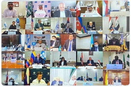 OPEC+ 감산회의 모습. UAE에너지장관 트위터