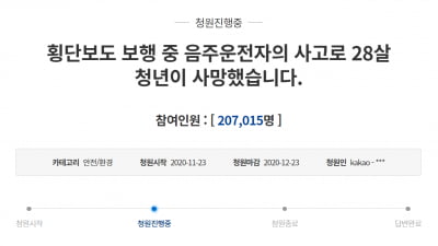 "음주운전 처벌 강화"…'대만 유학생 사고' 청원 20만 돌파
