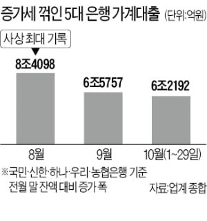 가계대출 급증세 꺾였다…'DSR 강화' 미룰듯