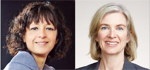 2020년 노벨 화학상 수상자인 샤르팡티에 교수(왼쪽)와 다우드나 교수(오른쪽) 
