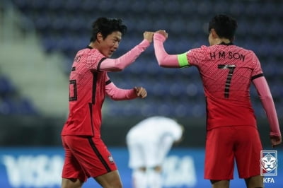 '손흥민 어시스트' 한국 대표팀, 카타르전 전반 2-1 종료