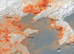 천리안 위성, 중국發 미세먼지 포착