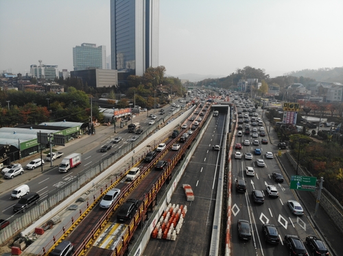 강남순환도로 매헌지하차도 12일 수서 방향 개통