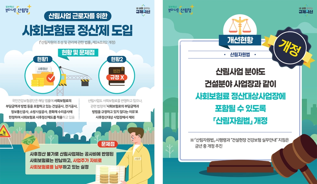 산림사업에도 사회보험료 사후정산제…종사자 근로 여건 개선