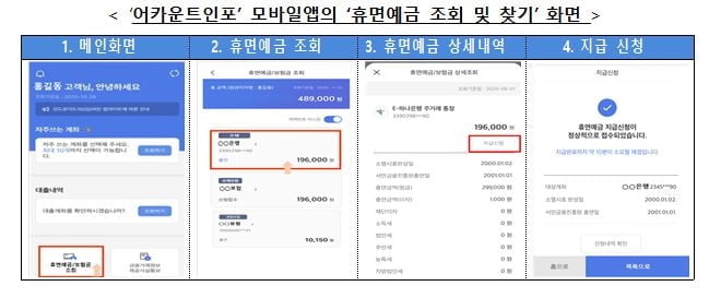 금융위 "`어카운트인포`에서 휴면예금 찾아가세요"