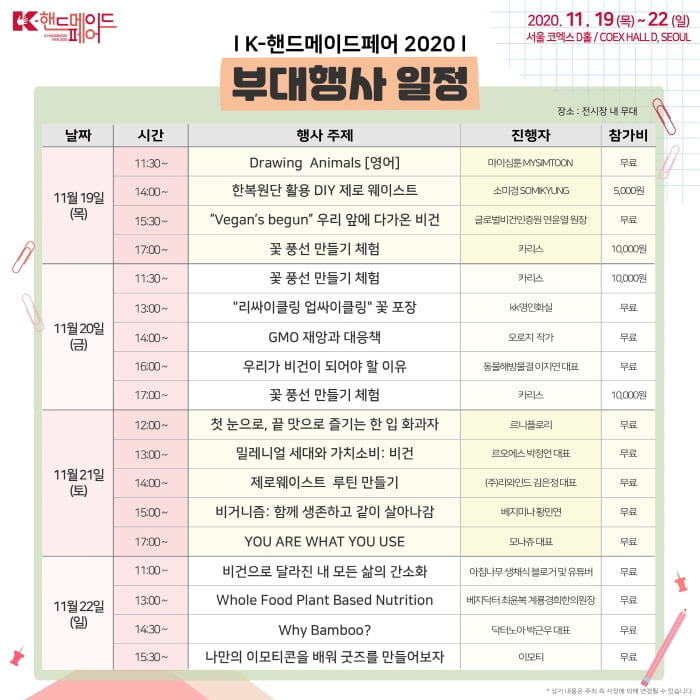 `K-핸드메이드페어·일러스트레이션페어` 19일 개막