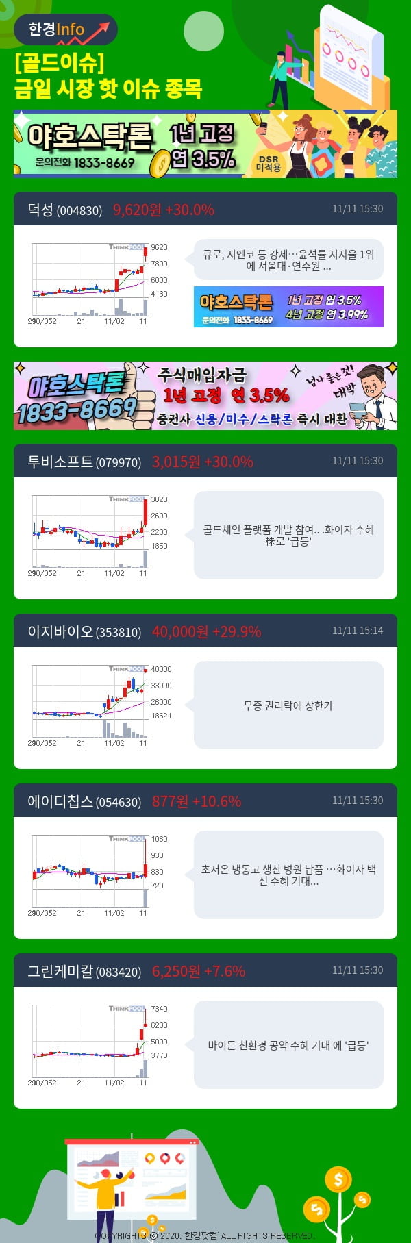 [골드이슈] 금일 시장 핫 이슈 종목