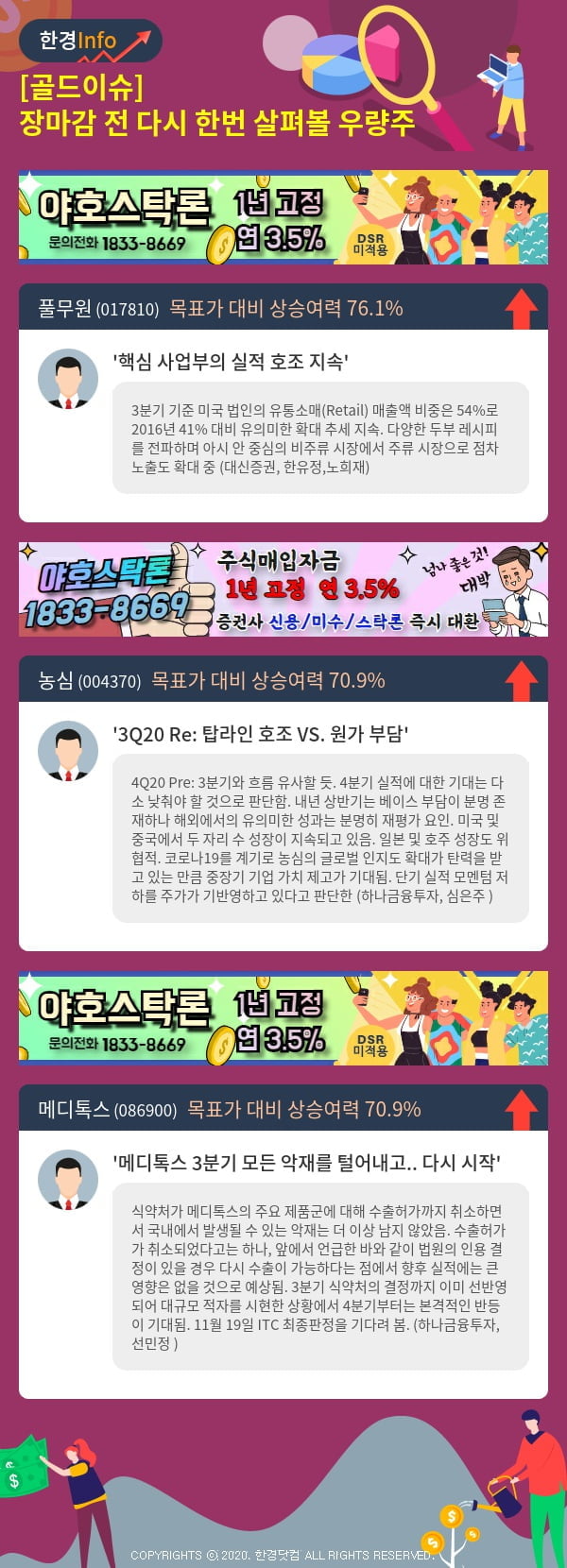 [골드이슈] 장마감 전 다시 한번 살펴볼 우량주