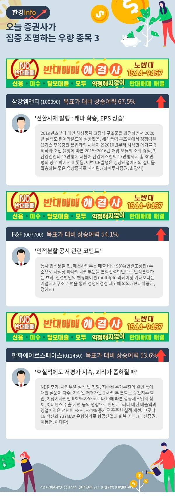 [포커스]오늘 증권사가 집중 조명하는 우량 종목 3