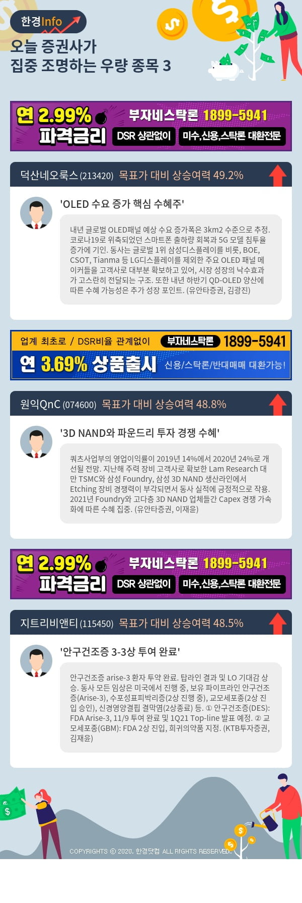 [포커스]오늘 증권사가 집중 조명하는 우량 종목 3