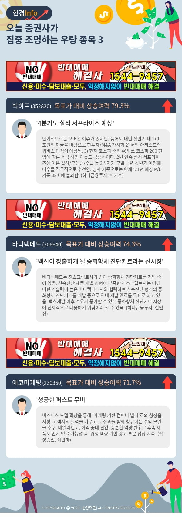 [포커스]오늘 증권사가 집중 조명하는 우량 종목 3