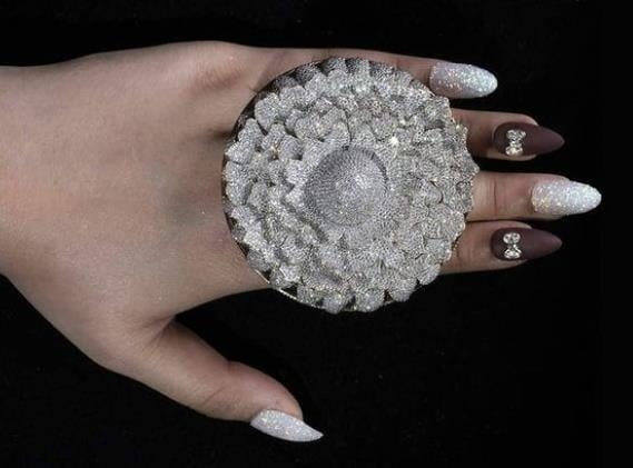 인도의 한 보석상이 1만2638개의 다이아몬드를 이용해 반지를 제작해 기네스 기록을 세웠다. /사진=인도 보석상 레나니 쥬얼 인스타그램 캡처