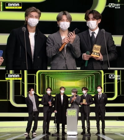 '2020 MAMA' 방탄소년단, 올해의 앨범 수상…제임스 코든·슈가 깜짝 등장