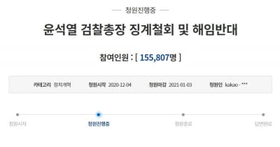 "후폭풍 4·19 버금갈 것"…'尹 해임반대' 靑청원 15만 돌파
