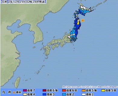 일본 아오모리현 앞바다 규모 6.5 지진. 사진 = 연합뉴스