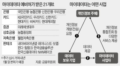 마이데이터 사업 21社 선정…카카오페이·토스는 '재심사'