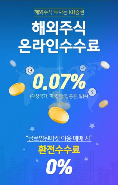 [게시판] KB증권, 3개월간 해외주식 온라인수수료 0.07%