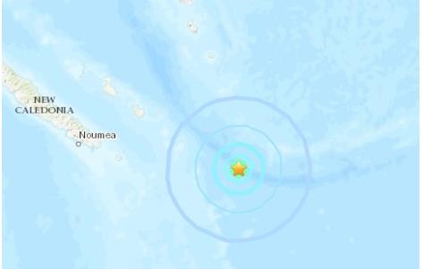 남태평양 뉴칼레도니아 남동쪽 해역서 규모 5.4 지진