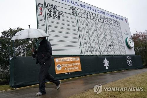 US여자오픈 골프 최종 라운드, 악천후로 하루 연기(종합)