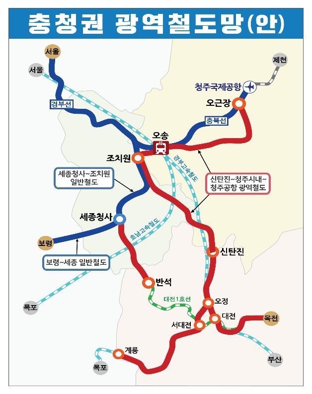 충청권 4개 시도지사 '광역철도망 구축' 공동건의