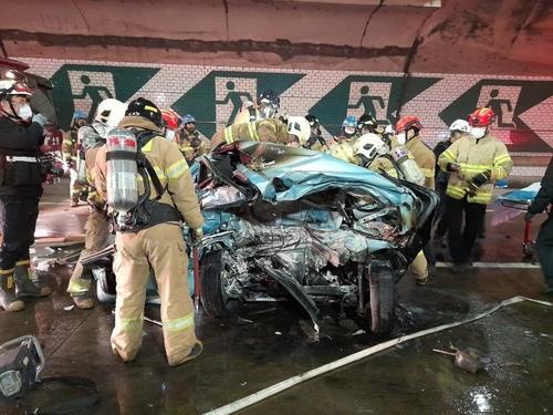 인천 북항터널 사망 사고…가해 벤츠 음주 운전자 묵묵부답