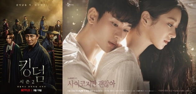 '킹덤' '사이코지만 괜찮아' 포스터./ 사진제공=넷플릭스, tvN