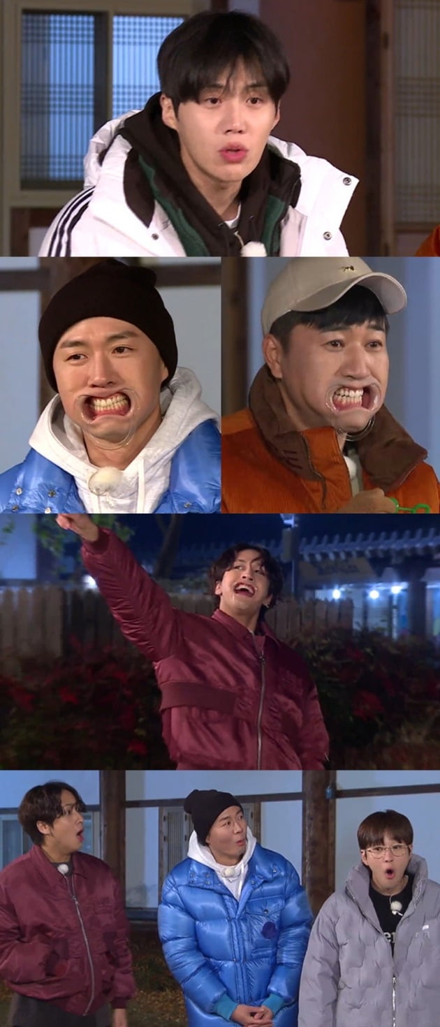 '1박 2일' 멤버들이 개구기 등장에 깜짝 놀란다. / 사진제공=KBS2 