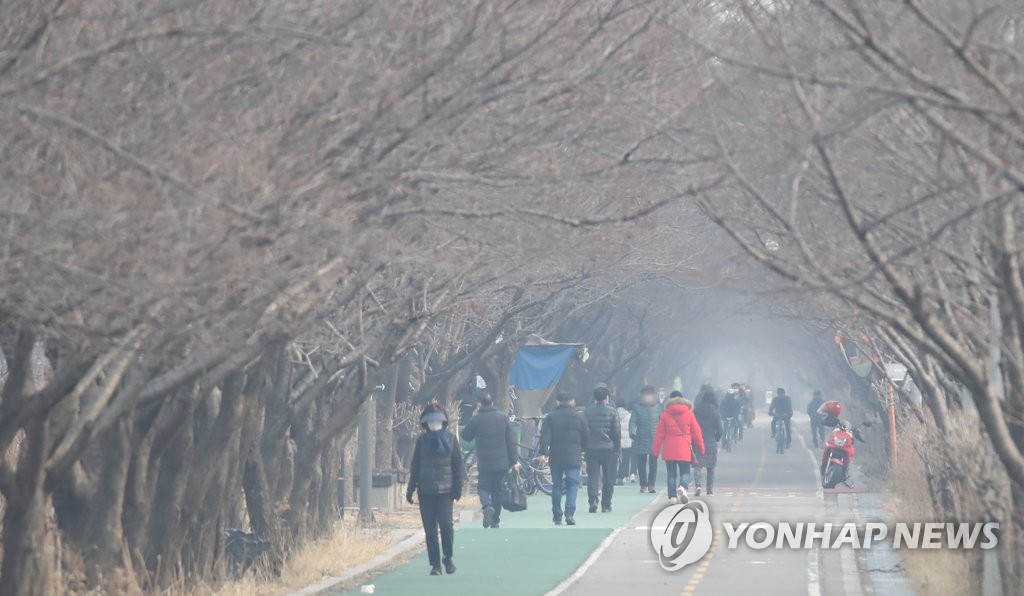 미세먼지 '나쁨'…밤부터 남부 산발적 눈·비