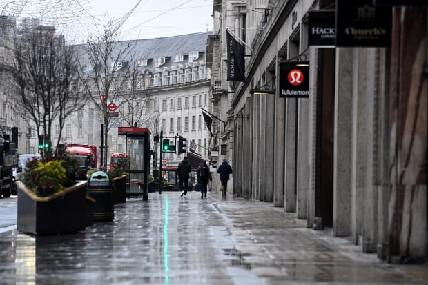 2020 년 12 월 21일, 영국 런던의 황량한 리젠트 거리/ 사진=EPA