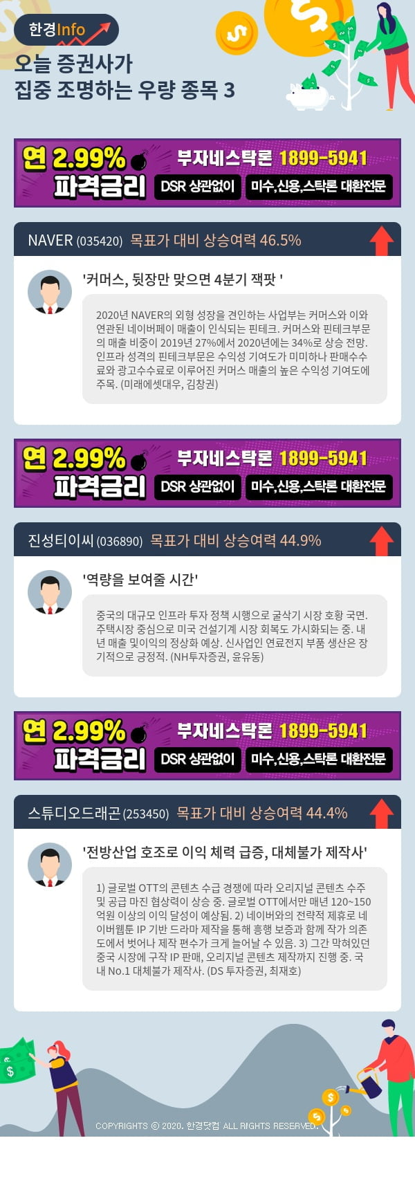 [포커스]오늘 증권사가 집중 조명하는 우량 종목 3