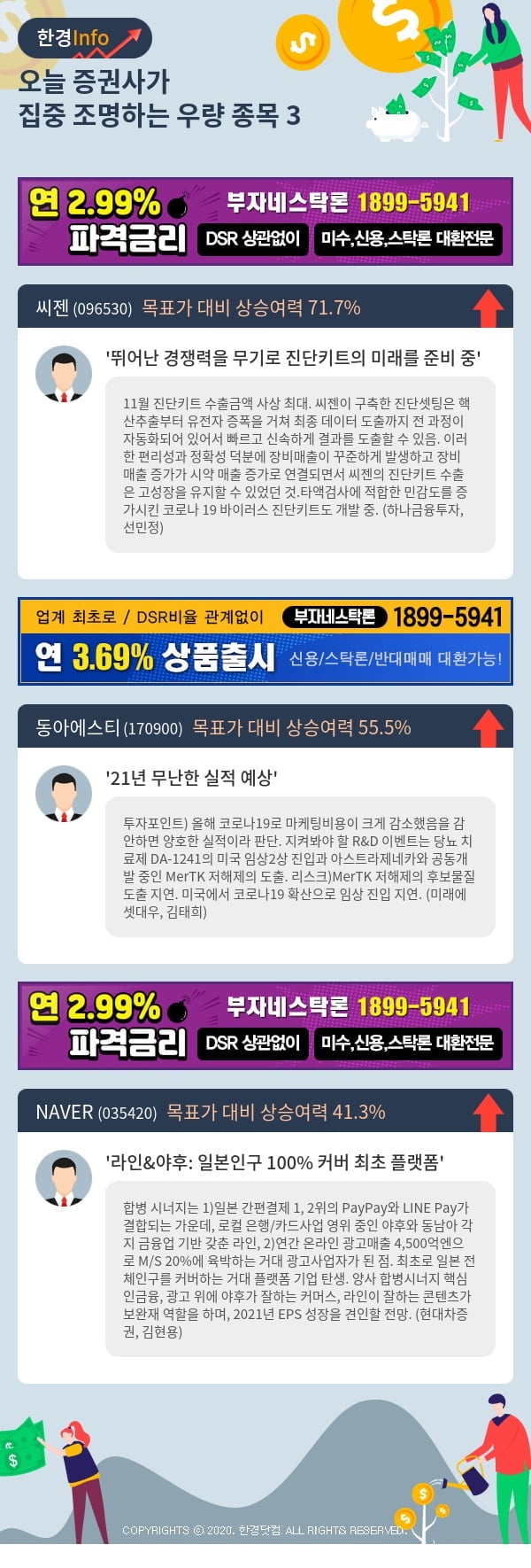 [포커스]오늘 증권사가 집중 조명하는 우량 종목 3