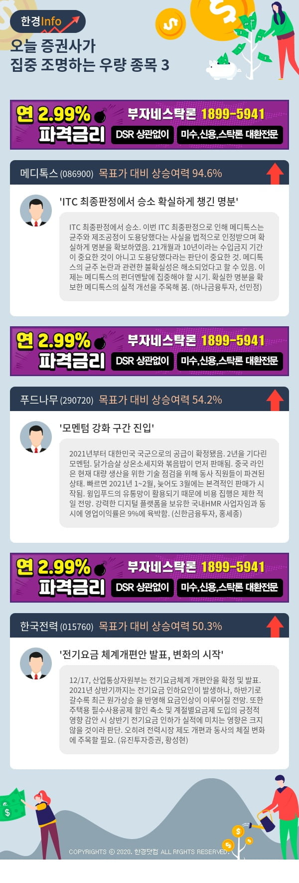 [포커스]오늘 증권사가 집중 조명하는 우량 종목 3