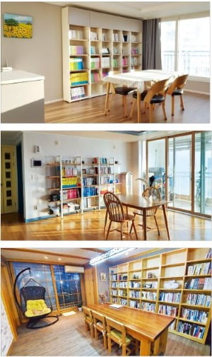 < 취향이 녹아든 공간…서재가 된 거실 > 책을 좋아하는 사람은 집안에서 가장 넒은 공간인 거실을 서재처럼 꾸미면 좋다.  우리집공간컨설팅 제공 