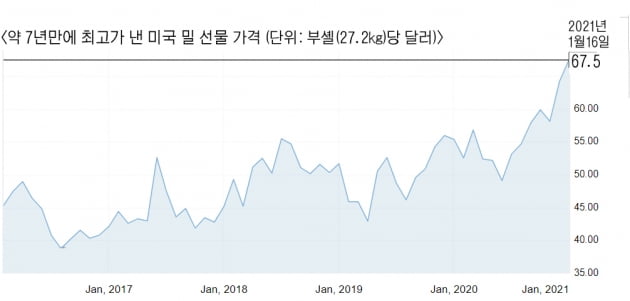 치솟는 국제 곡물 가격…"국내 식탁 물가도 오른다"