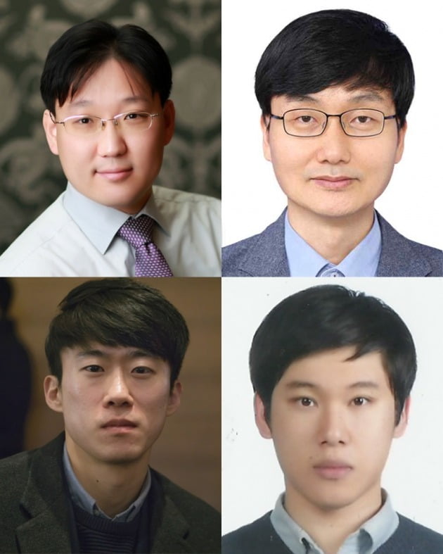 (왼쪽 상단부터 시계방향) 박성진 인하대 화학과 교수, 이태우 서울대 재료공학부 교수, 박성희 인하대 화학과 연구원(박사과정), 김영훈 서울대 재료공학부 연구원(박사 후 과정). 인하대 제공  