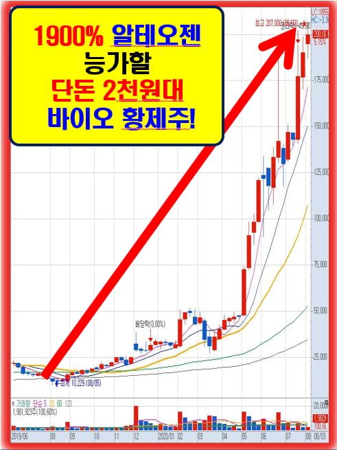 최고의 급등이 터질 단돈 2천원대 바이오 황제주!!