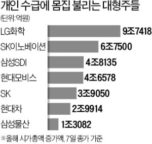 불개미가 쓸어담는 '대형주'…시총 하루에 兆 단위씩 급증