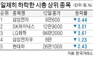 파랗게 변한 시총 상위 종목