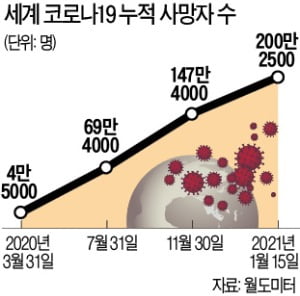 세계 코로나 사망자 200만명…IT기업들 '백신 여권' 개발 가속