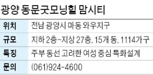 광양 동문굿모닝힐 맘시티, 84㎡ 단일면적…전가구 남향 4베이 설계