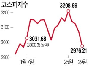 개미 '폭풍 매수'에도 코스피 3000 깨졌다