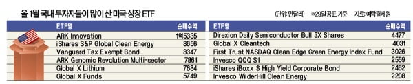 서학개미가 사랑한 ETF '친환경·혁신·반도체