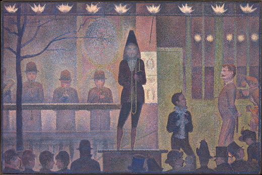 조르주 쇠라, 서커스 사이드쇼, 1887~1888년, 메트로폴리탄 미술관