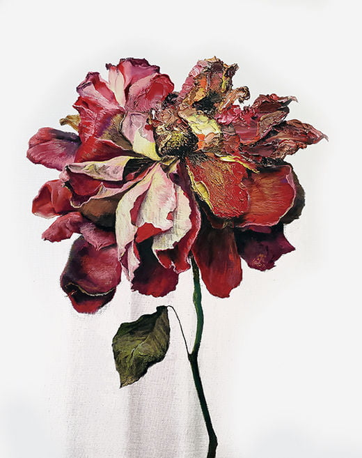 김남표, Instant Landscape&#8211;Fingertip flower#1, 캔버스에 파스텔, 90.9×72.7cm, 2019