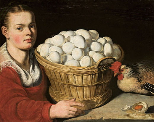 요아킴 베켈라르의 제자, 달걀 바구니를 든 소녀, 17세기 전반, 바르샤바 국립미술관